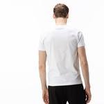 Lacoste Erkek Bisiklet Yaka Baskılı Beyaz T-Shirt
