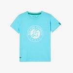 Lacoste Sport Çocuk Bisiklet Yaka Desenli Açık Mavi T-Shirt