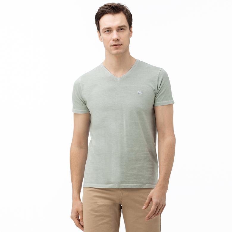 Lacoste Erkek V Yaka Açık Yeşil T-Shirt