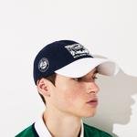 Lacoste Sport Roland Garros Unisex Timsah Baskılı Lacivert - Beyaz Şapka