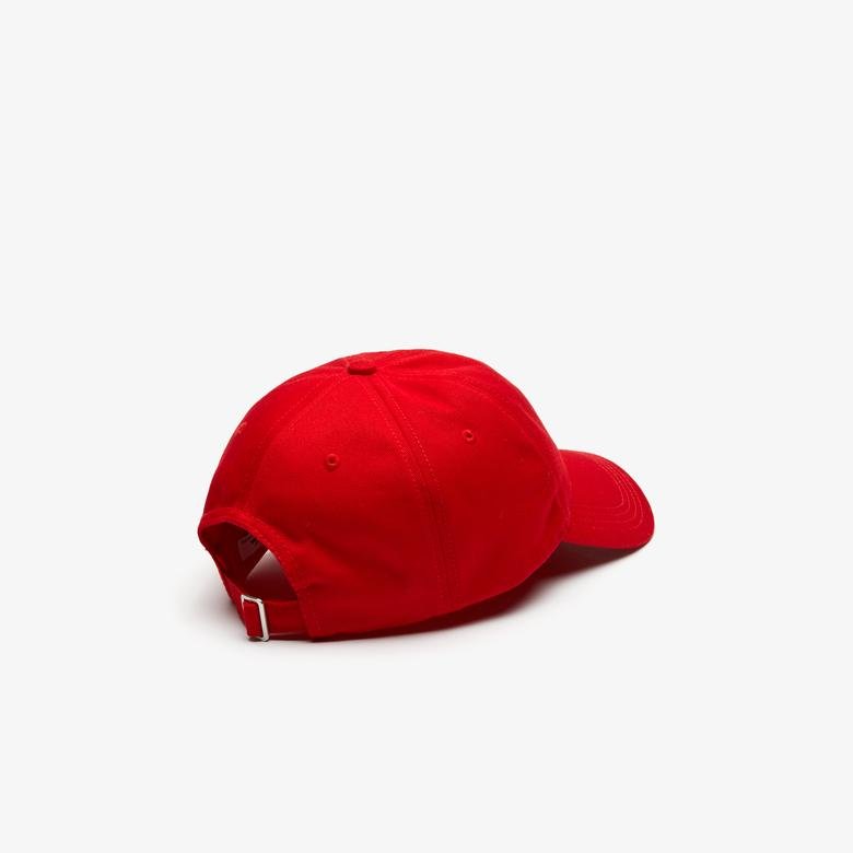 Lacoste Unisex Timsah Baskılı Kırmızı Şapka