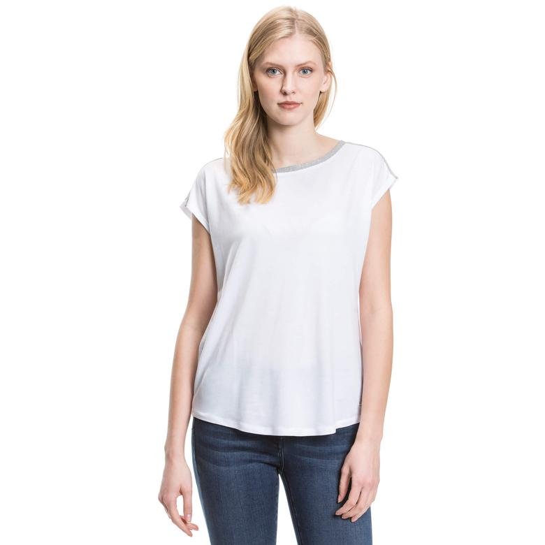 Nautica Kadın Beyaz Kolsuz Kayık Yaka T-Shirt