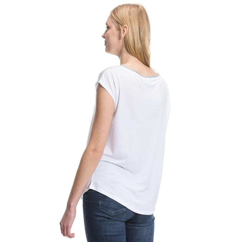 Nautica Kadın Beyaz Kolsuz Kayık Yaka T-Shirt