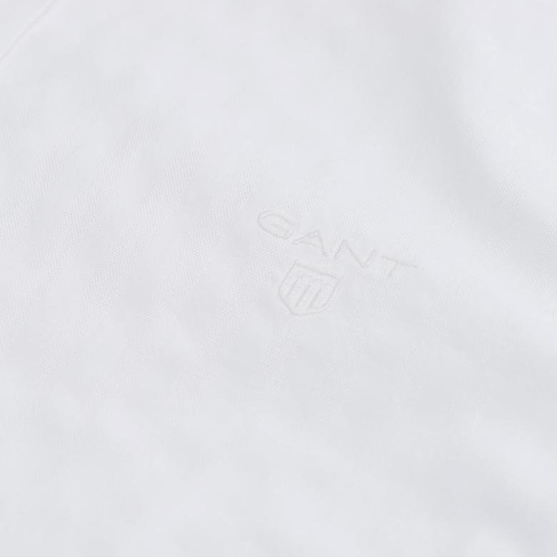 Gant Dobby Striped Fitted Erkek Beyaz Gömlek