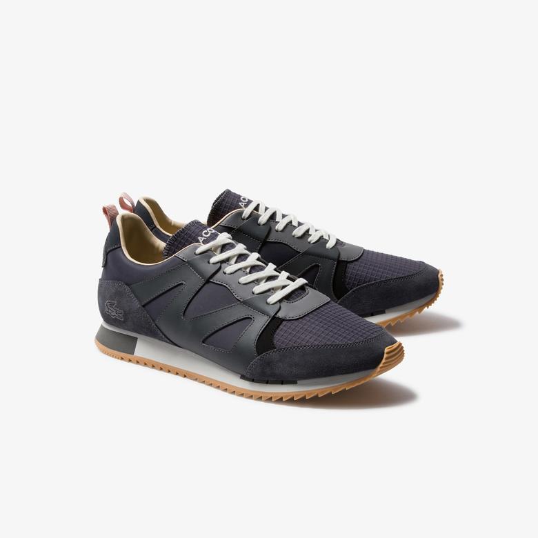 Lacoste Aesthet 120 3 Sma Erkek Koyu Gri - Siyah Deri Sneaker