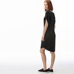 Lacoste Kadın Kayık Yaka Kısa Kollu Siyah Elbise