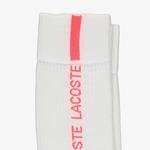 Lacoste Unisex Uzun Baskılı Beyaz Çorap
