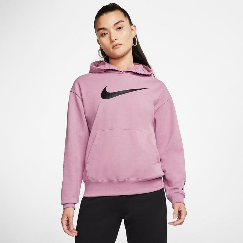 Nike Sportswear Swoosh Kadın Mor Kapüşonlu Sweatshirt