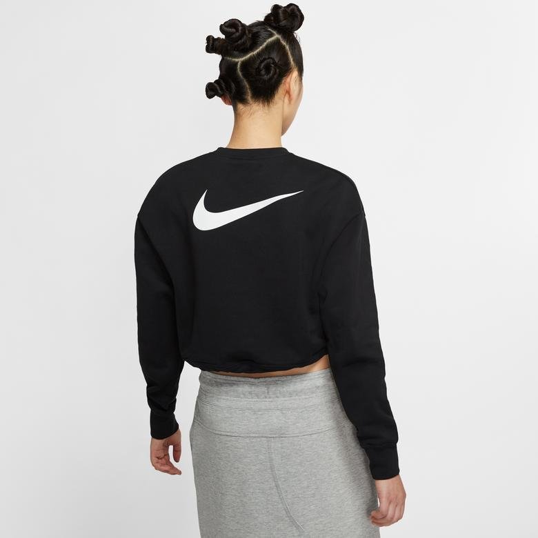 Nike Sportswear Swoosh Crew Kadın Siyah Sweatshirt