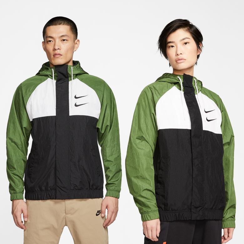 Nike Sportswear Swoosh Erkek Yeşil-Siyah Ceket