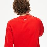 Lacoste Motion Erkek Bisiklet Yaka Baskılı Kırmızı Sweatshirt