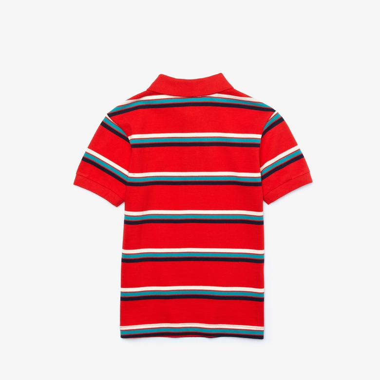 Lacoste Çocuk Çizgili Kırmızı Polo