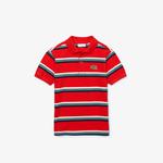 Lacoste Çocuk Çizgili Kırmızı Polo