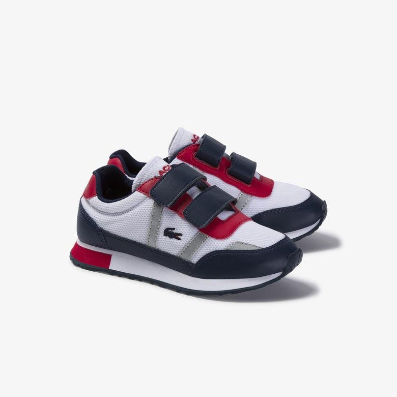 Lacoste Partner 120 1 Suc Çocuk Beyaz - Lacivert - Kırmızı Sneaker