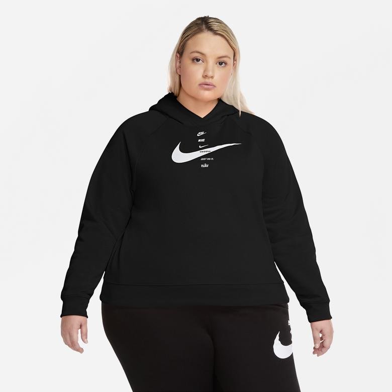 Nike Sportswear Swoosh Kadın Siyah Sweatshirt