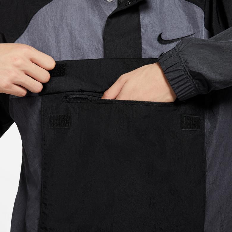 Nike Sportswear Swoosh Dokuma Siyah Erkek Ceket