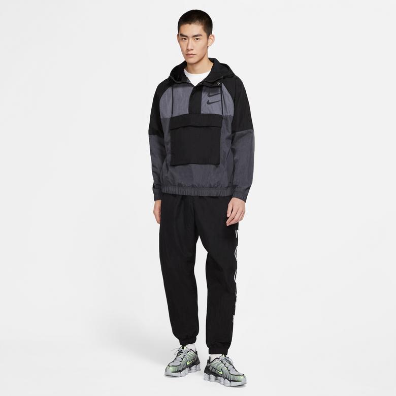Nike Sportswear Swoosh Dokuma Siyah Erkek Ceket