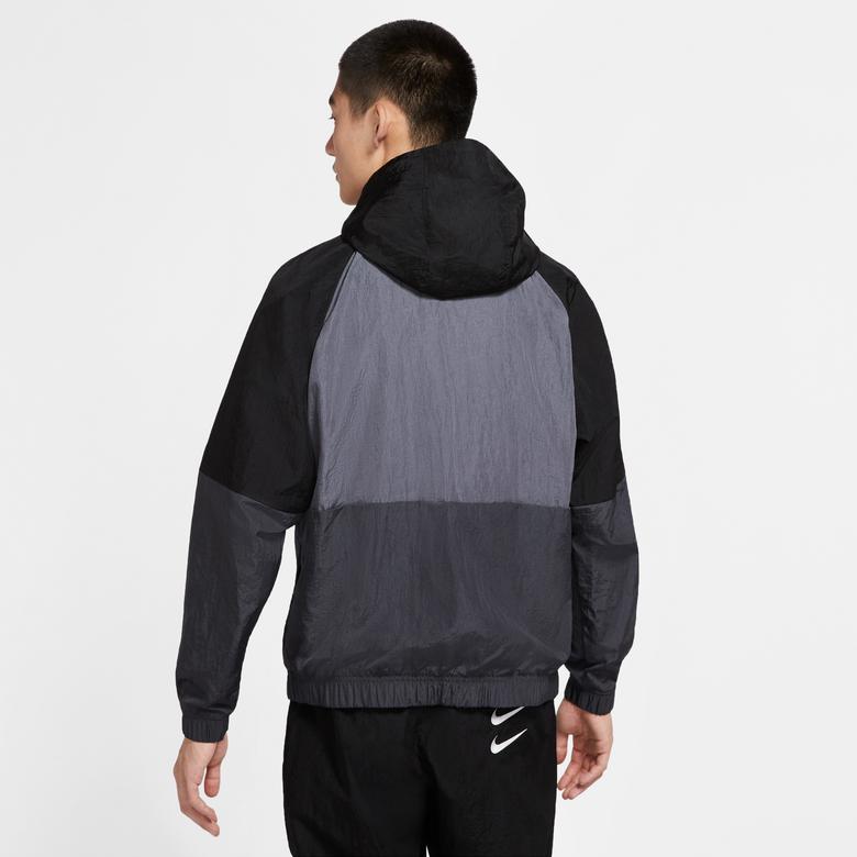 Nike Sportswear Swoosh Dokuma Siyah Erkek Ceket