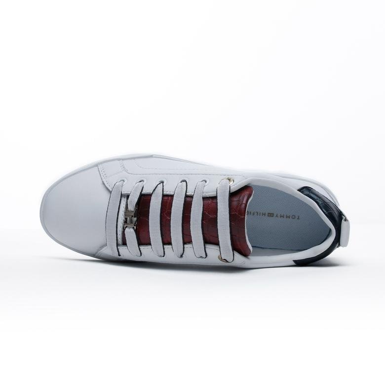 Tommy Hilfiger Branded Outsole Croc Kadın Beyaz Spor Ayakkabı