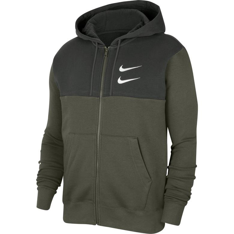 Nike Sportswear Swoosh Erkek Yeşil Sweatshirt