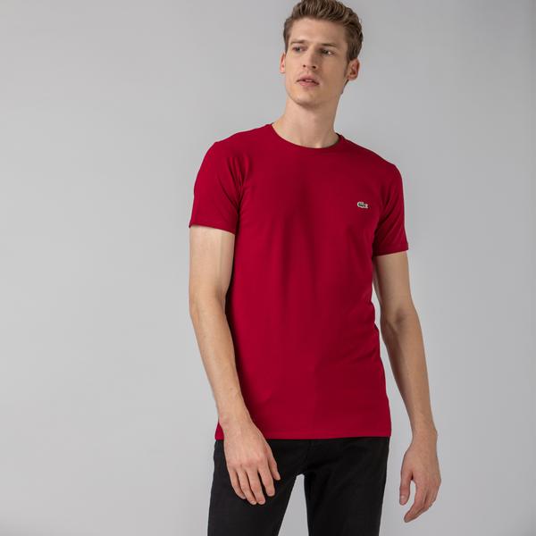 Lacoste Slim Fit Bisiklet Yaka Erkek Bordo T-Shirt