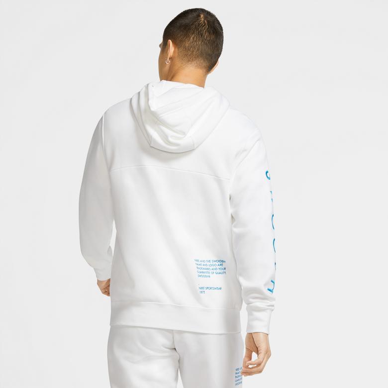 Nike Sportswear Swoosh Erkek Beyaz Sweatshirt