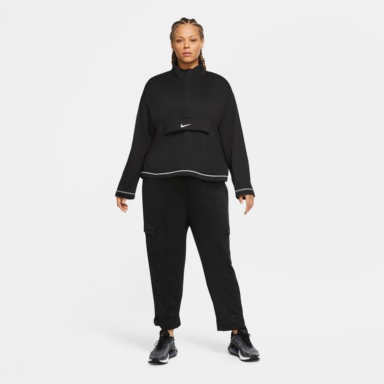 Nike Essential Swoosh Kadın Siyah Sweatshirt