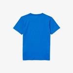 Lacoste Çocuk Baskılı Bisiklet Yaka Kısa Kollu Mavi T-Shirt
