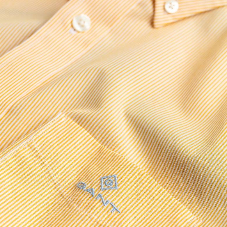 GANT Erkek Sarı Çizgili Regular Fit Gömlek