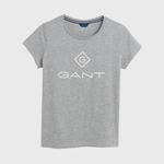 Gant Kadın Gri Regular Fit Bisiklet Yaka Logolu T-shirt
