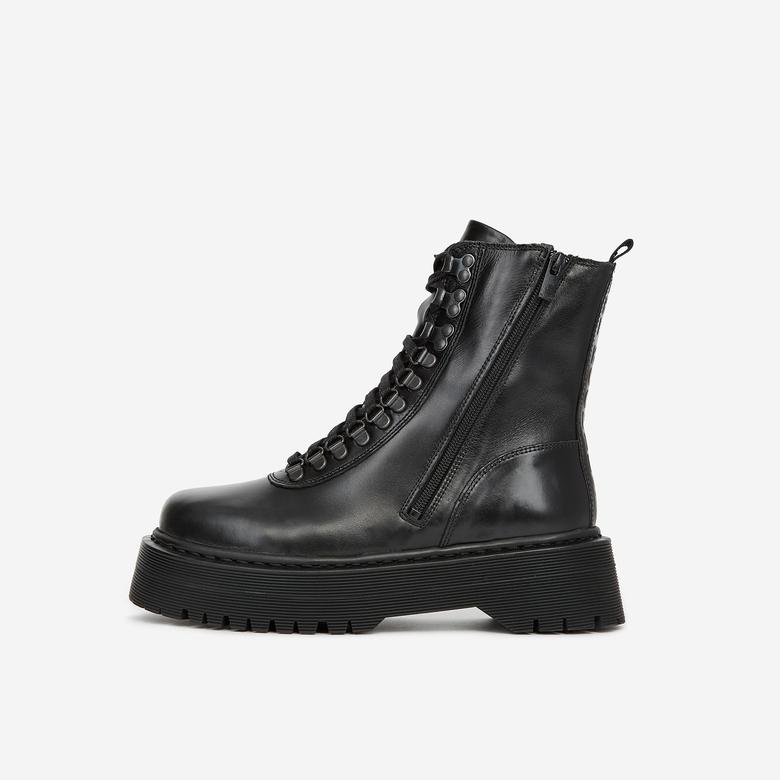 The Kooples Kadın Bağcıklı Siyah Deri Bot