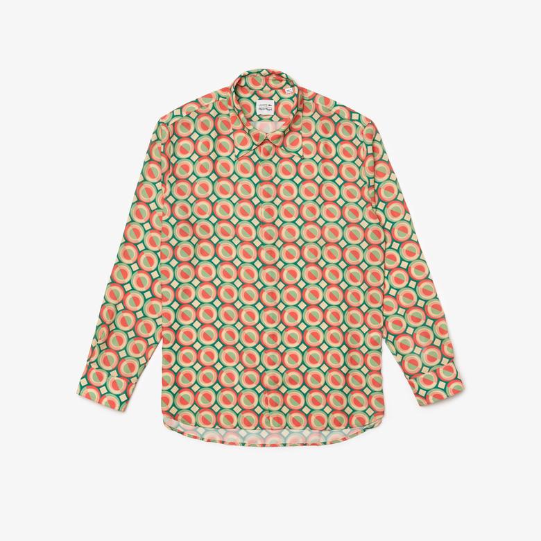 Lacoste X Ricky Regal Unisex Rahat Fit Renkli Gömlek