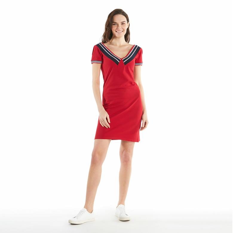 Ruck&Maul Kadın Regular Fit Kırmızı Elbise
