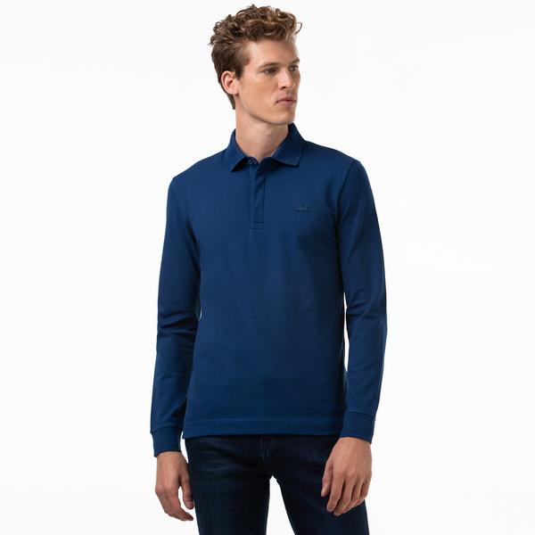 Lacoste Paris Erkek Regular Fit Uzun Kollu Lacivert Polo