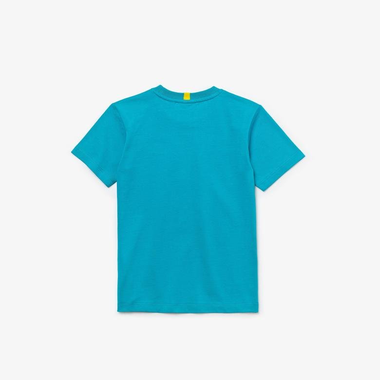 Lacoste x National Geographic Çocuk Mavi T-Shirt