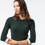 Lacoste Kadın Kaşmir Karışımlı Truvakar Kollu Yeşil Elbise
