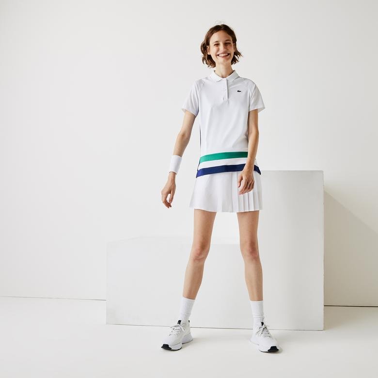 Lacoste Sport Kadın Blok Desenli Renkli Polo