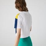 Lacoste Kadın Blok Desenli Bisiklet Yaka Kısa Kollu Renkli T-Shirt