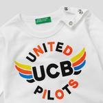 Benetton Uçak Arma Baskılı Erkek Çocuk Beyaz T-Shirt