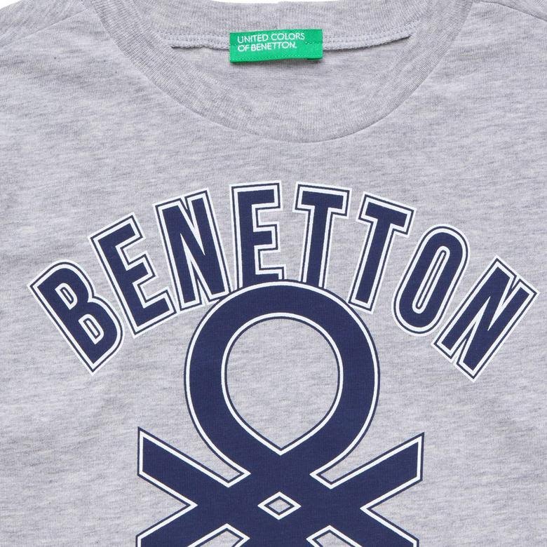 Benetton Erkek Çocuk Gri T-Shirt