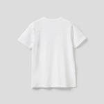 Benetton Yakası Düğmeli Cepli Erkek Çocuk Beyaz T-Shirt