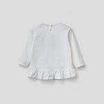 Benetton Slogan Yazı Baskılı Kız Çocuk Beyaz T-Shirt