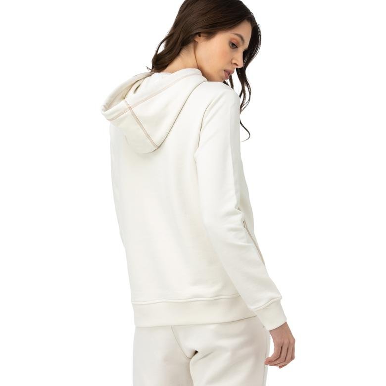 Nautica Kadın Beyaz Baskılı Sweatshirt
