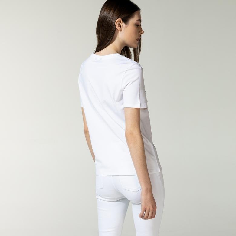 Nautica Kadın Beyaz Baskılı T-shirt