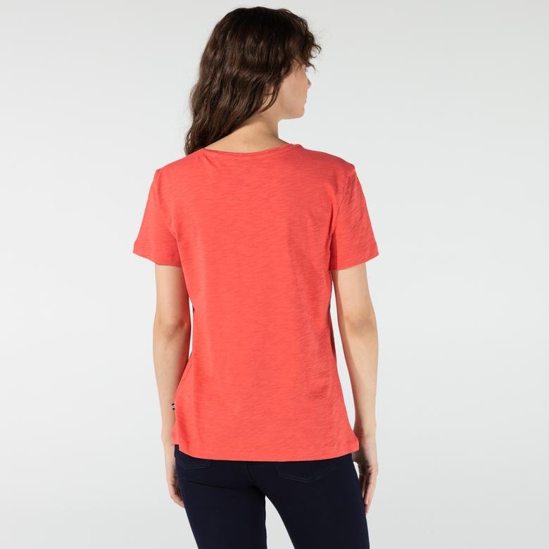Nautica Kadın Kırmızı Baskılı T-shirt