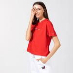 Tommy Hilfiger TJW Linear Logo Kadın Kırmızı T-Shirt