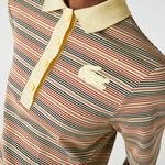 Lacoste L!ve Kadın Regular Fit Kısa Kollu Polo Yaka Çizgili Renkli Elbise