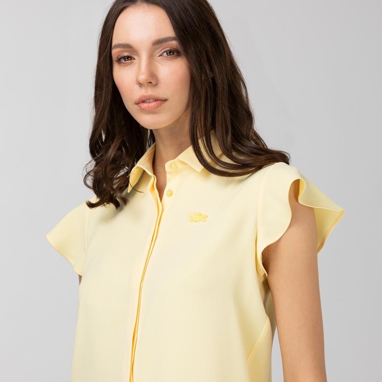Lacoste Kadın Kolsuz Sarı Gömlek