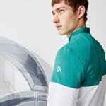 Lacoste Sport Novak Djokovic Erkek Dik Yaka Renk Bloklu Yeşil - Beyaz Ceket