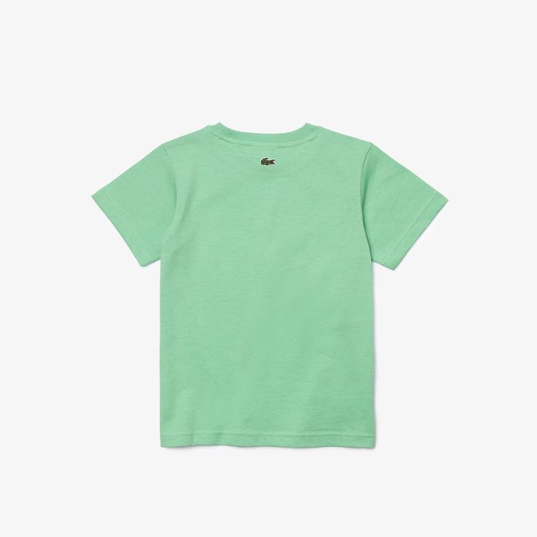 Lacoste Çocuk Bisiklet Yaka Baskılı Yeşil T-Shirt